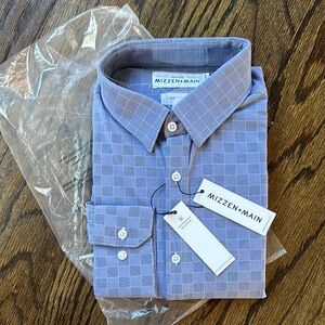 Mizzen+Main Blue Checkered Men's Shirt